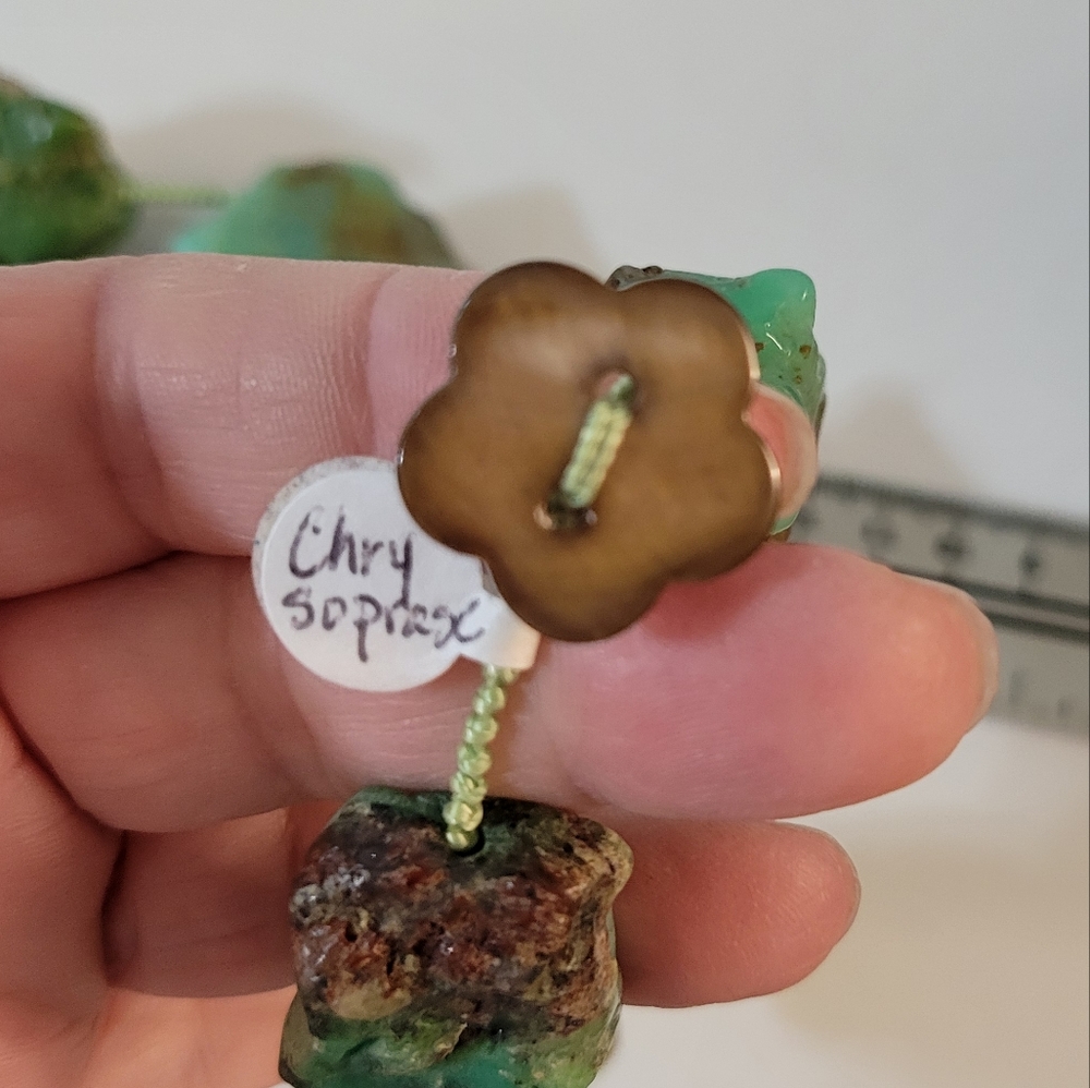 Natural Chrysoprase Stone Necklace - Picture 4 of 5